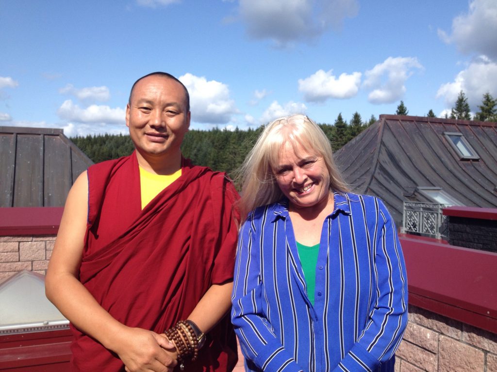 Lorraine & Lama Kating, deputy Abbot of Samye Ling - Aug 2018