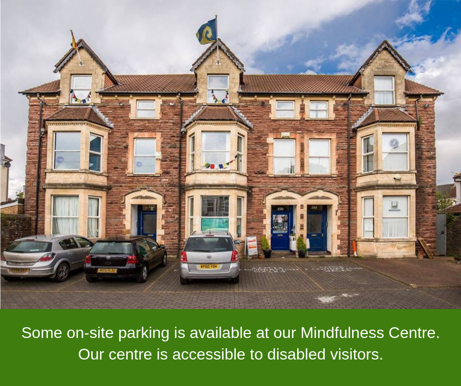 We have some on-site parking at our mindfulness Centre, with additional parking nearby We have some on-site parking at our mindfulness Centre, with additional parking nearby